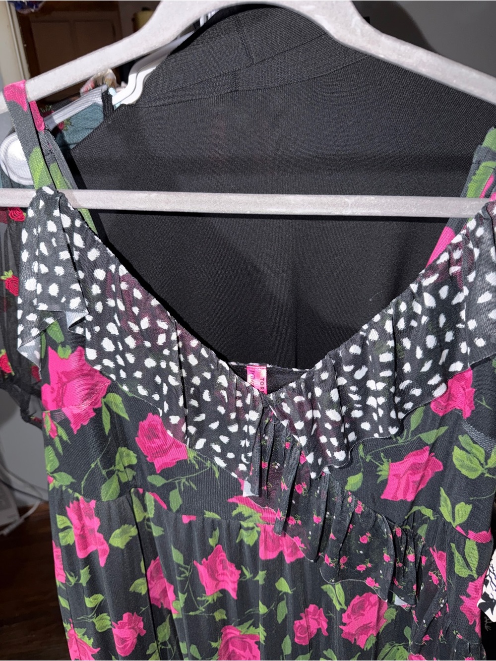 torrid x Betsy Johnson Black Maxi Dress with Pink Rose Print - Picture 3 of 5